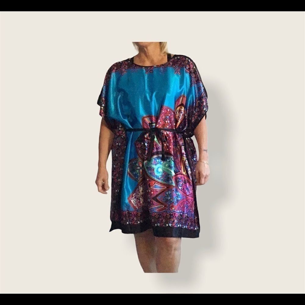 SILK TUNIC TOP, BEACH‎ COVERUP, or MINI DRESS